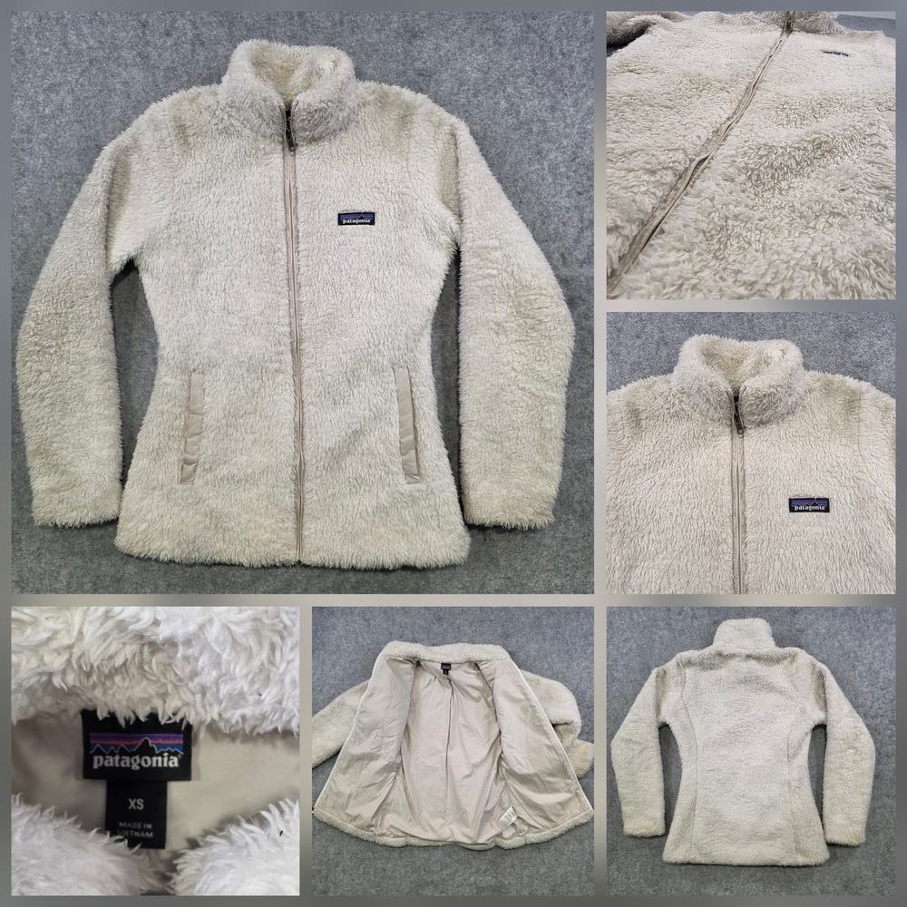 Patagonia Los Gatos Jacket Womens XS White Sherpa Fleece Full Zip Pockets